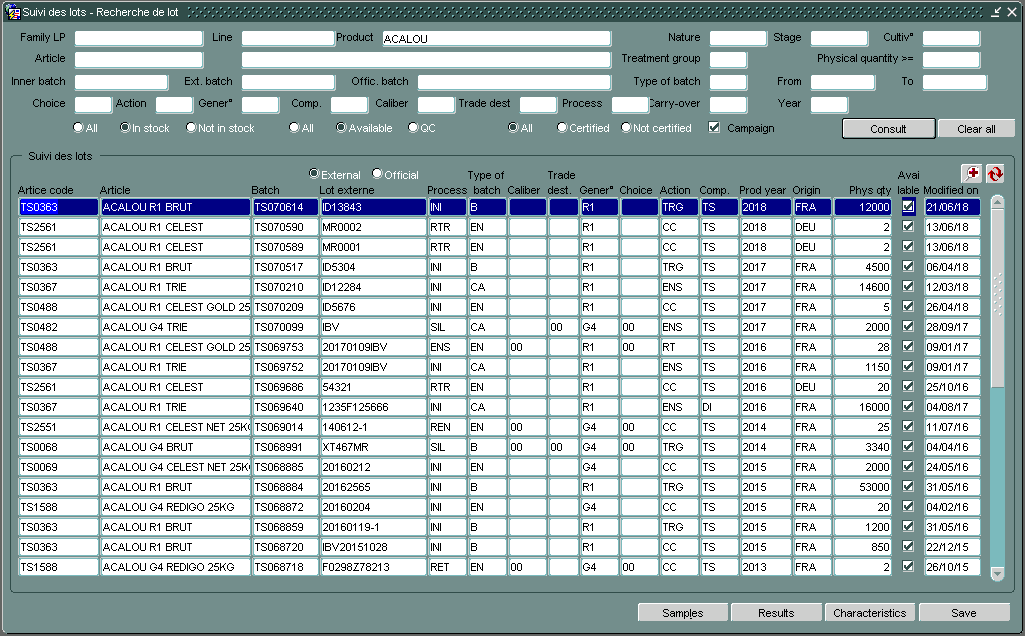 Batch monitoring